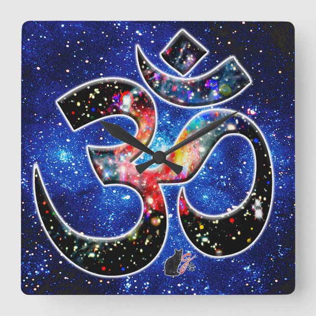 Universell OM Dhyana Fyrkantig Klocka (Framsida)