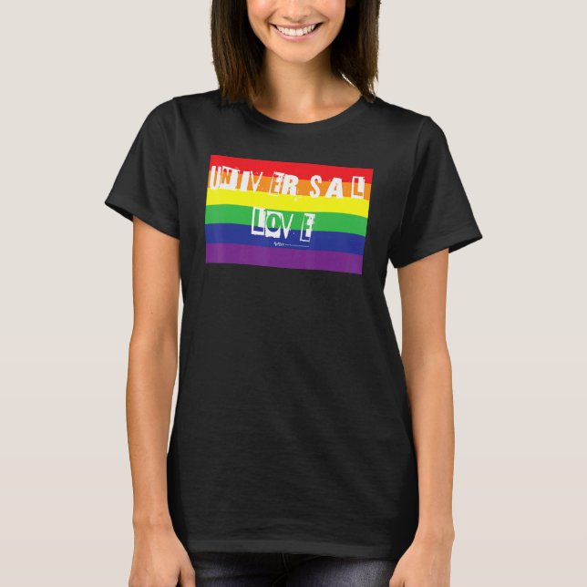 Universell Ord-regnbåge i Kärlek Gay pride T Shirt (Framsida)