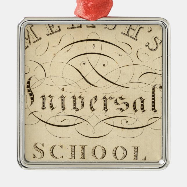 universell skolatlas julgransprydnad metall (Framsidan)