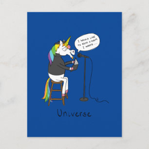Universell Unicorn Reg Poetry Funny Postcard Vykort