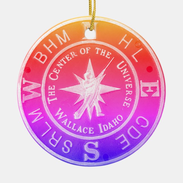 Universidans centrum i Wallace Idaho V2 Julgransprydnad Keramik (Framsidan)