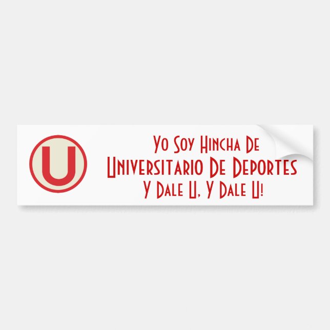 universitario Yo Soy Hincha De, Universitario… Bildekal (Framsidan)