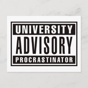 Universiteten Advisory Procrastinator Vykort
