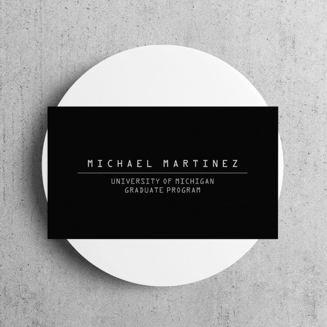 UNIVERSITETEN/COLLEGE STUDENT BLACK Affärskort (Skapare uppladdad)