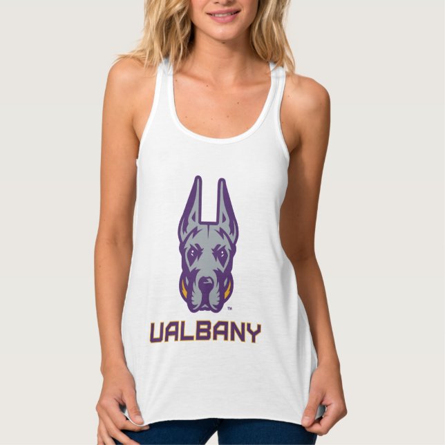Universiteten i Albany Great dane Linne Med Racerback (Framsida)
