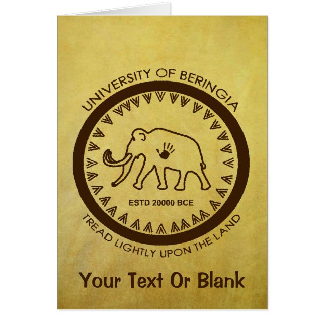 Universiteten i Beringia Mammoth Hälsningskort (Framsidan)