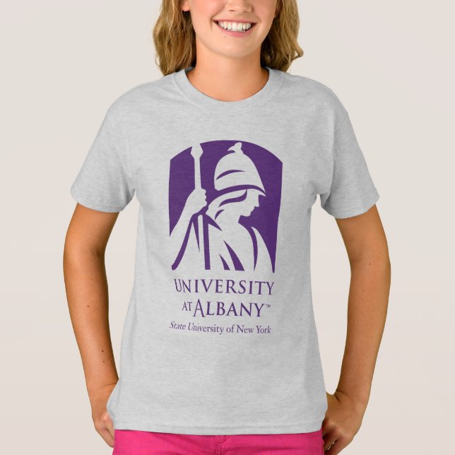 Universiteten i den albanska koniska Logotypen T Shirt (Framsida)