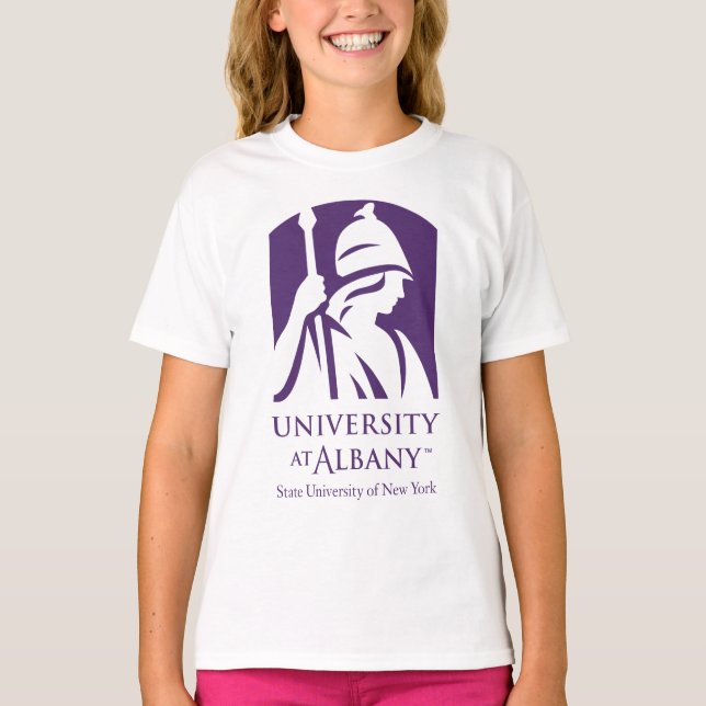 Universiteten i den albanska koniska Logotypen T Shirt (Framsida)