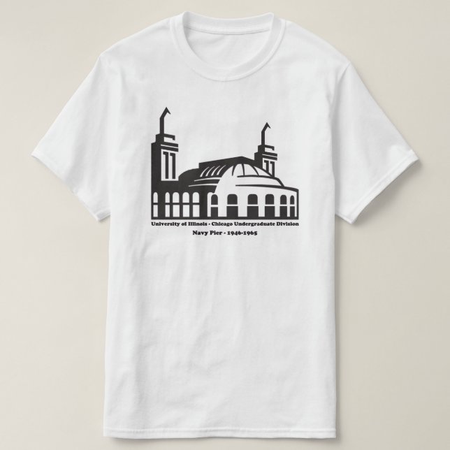 Universiteten i Illinois, Navy Pier, Chicago, IL T Shirt (Design framsida)