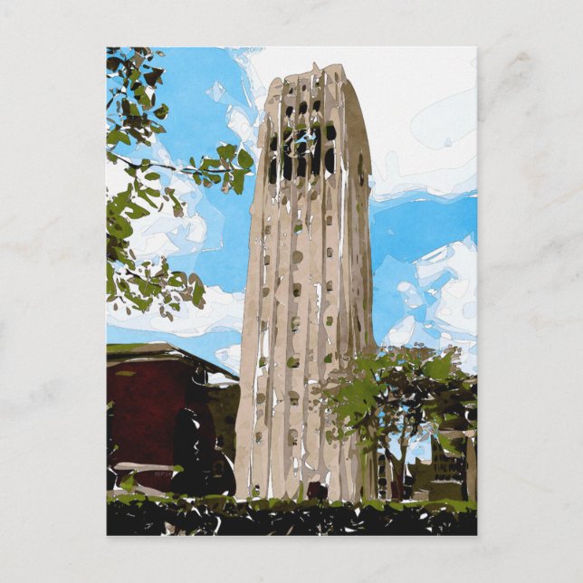 Universiteten i Michigan Torn Abstrakt Vykort (Framsida)