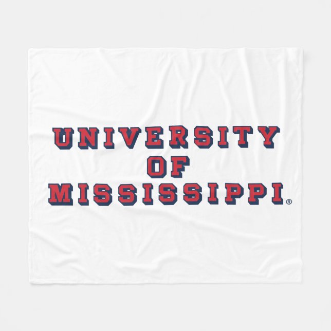 Universiteten i Mississippi | Blocktyp Fleecefilt (Framsidan (Horisontell))