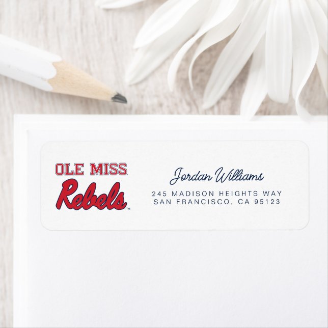 Universiteten i Mississippi | Ole Miss Rebels Returadress Etikett (Insitu)