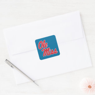Universiteten i Mississippi   Ole Miss Script Fyrkantigt Klistermärke