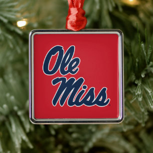 Universiteten i Mississippi Ole Miss Script Julgransprydnad Metall