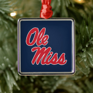 Universiteten i Mississippi Ole Miss Script Julgransprydnad Metall