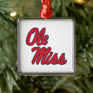 Universiteten i Mississippi Ole Miss Script Julgransprydnad Metall