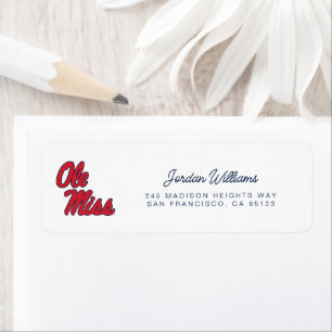 Universiteten i Mississippi   Ole Miss Script Returadress Etikett
