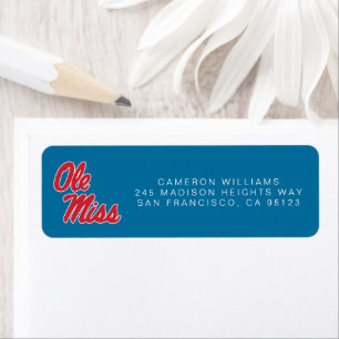 Universiteten i Mississippi Ole Miss Script Returadress Etikett