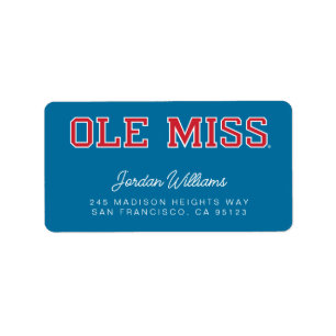 Universiteten i Mississippi Ole Miss Wordmark Adressetikett
