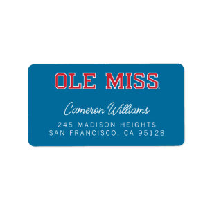 Universiteten i Mississippi Ole Miss Wordmark Adressetikett