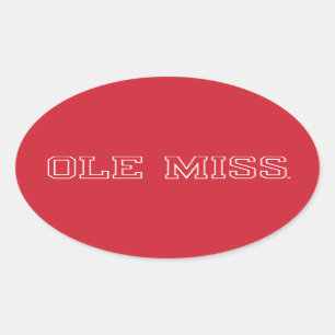 Universiteten i Mississippi Ole Miss Wordmark Ovalt Klistermärke