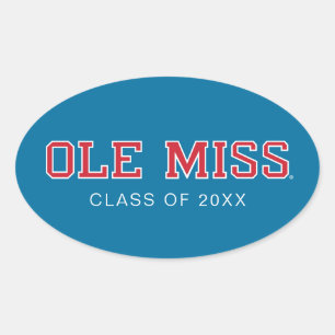 Universiteten i Mississippi Ole Miss Wordmark Ovalt Klistermärke