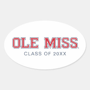 Universiteten i Mississippi Ole Miss Wordmark Ovalt Klistermärke
