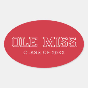Universiteten i Mississippi Ole Miss Wordmark Ovalt Klistermärke