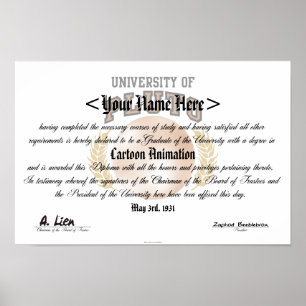 Universiteten i Pluto Diploma Poster