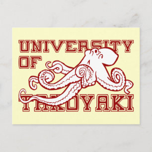 Universiteten i Takoyaki japansk bläckfisk lustigt Vykort