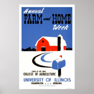 Universiteten Illinois Farm 1941 WPA Poster