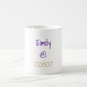 Universiteten Lila Guld Zip Code Anpassningsbar Kaffemugg
