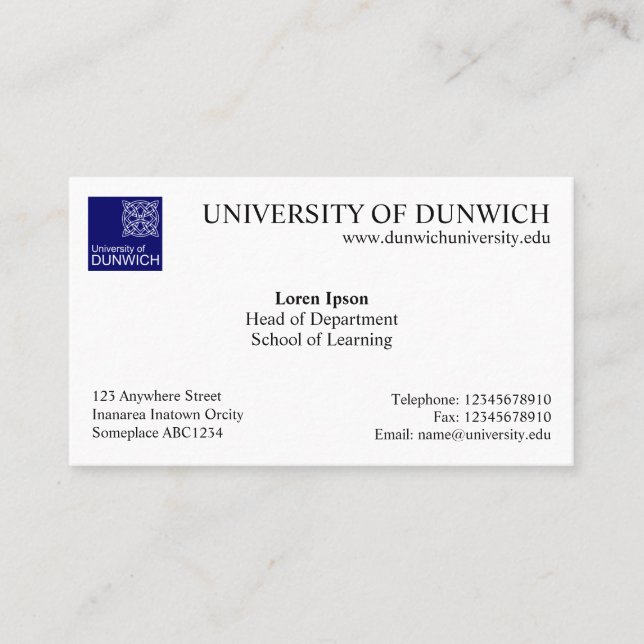 Universiteten Stil v4 Visitkort (Framsida)