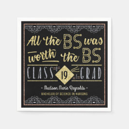 Universiteten Studenten Bachelors Degree Funny Gra Pappersservett