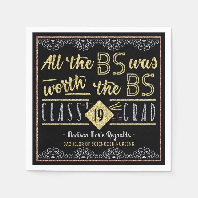 Universiteten Studenten Bachelors Degree Funny Gra Pappersservett (Framsidan)