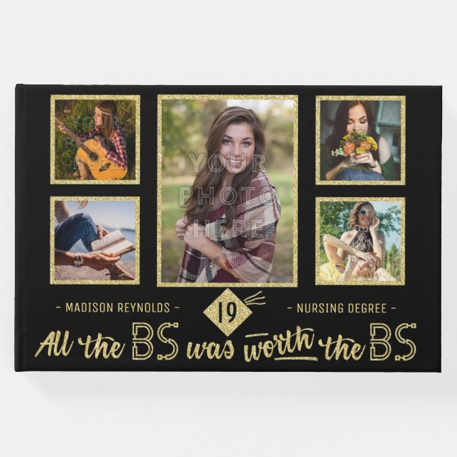 Universiteten Studenten Bachelors Degree Funny Pho Gästböcker (Framsida)