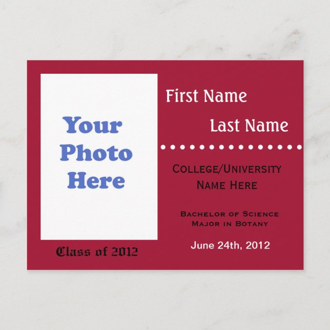 Universiteten studenten-inbjudan inbjudan vykort (Framsida)