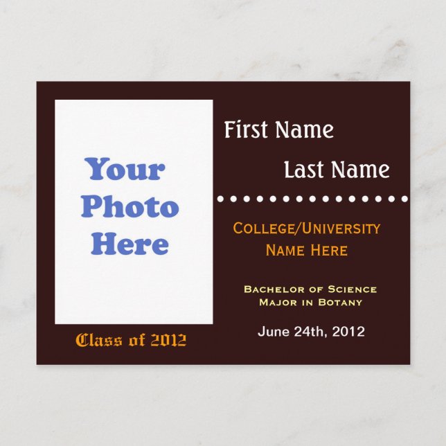 Universiteten studenten-inbjudan inbjudan vykort (Framsida)