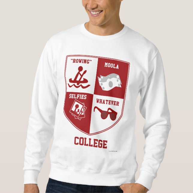 Universiteten Vapensköld Parody College Athletic D Lång Ärmad Tröja (Framsida)