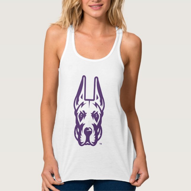 Universiteten vid Albany Great dane Mascot Head Linne Med Racerback (Framsida)