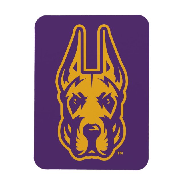Universiteten vid Albany Great dane Mascot Head Magnet (Vertikal)