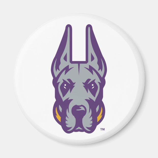 Universiteten vid Albany Great dane Mascot Head Magnet (Framsidan)