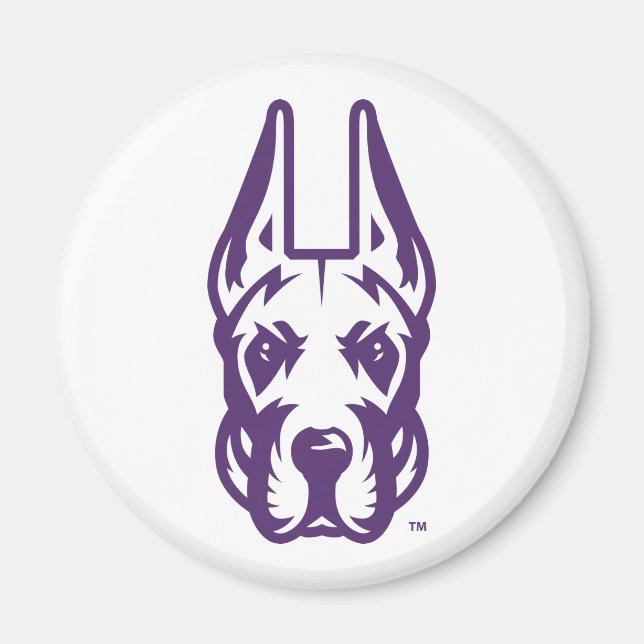 Universiteten vid Albany Great dane Mascot Head Magnet (Framsidan)
