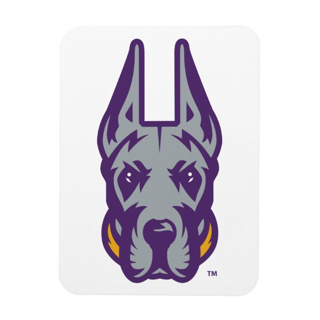 Universiteten vid Albany Great dane Mascot Head Magnet (Vertikal)