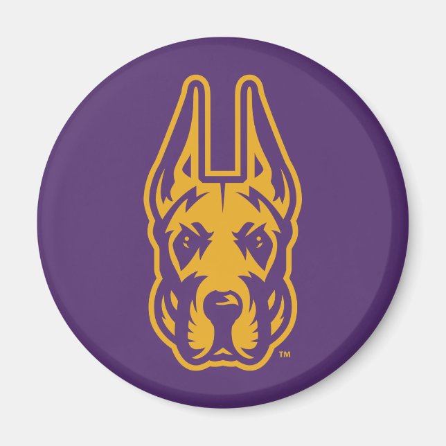 Universiteten vid Albany Great dane Mascot Head Magnet (Framsidan)