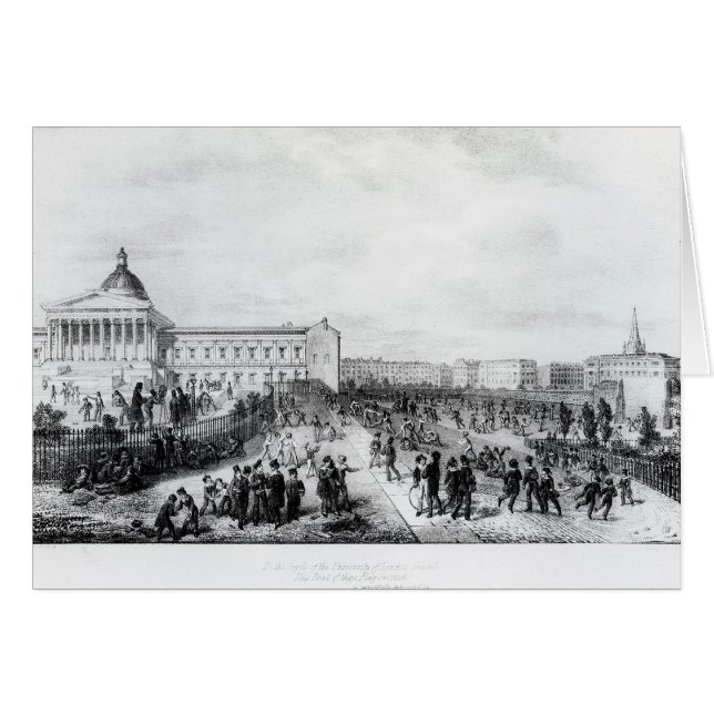 Universitetenhögskolan skolar, London, 1835 Hälsningskort (Framsidan Horizontal)