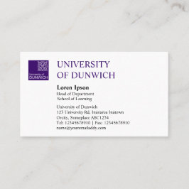 Universitetenstil - djupt - lilor visitkort