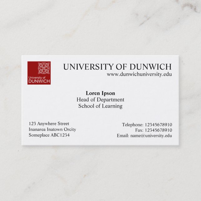 Universitetenstil v4 visitkort (Framsida)