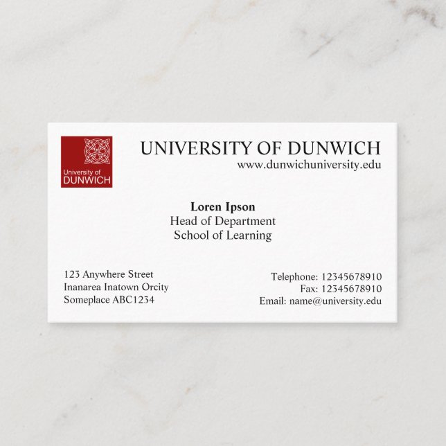 Universitetenstil v4 visitkort (Framsida)