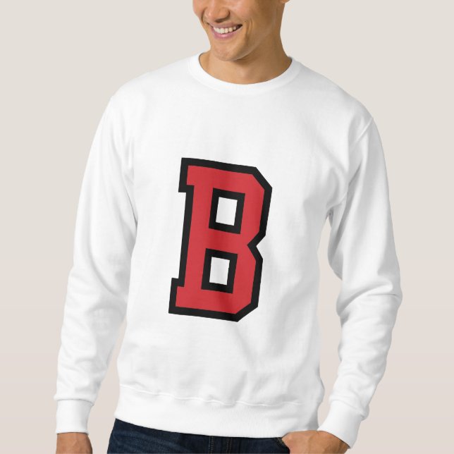 Universitets- svart för brev B | för sport | röd Sweatshirt (Framsida)